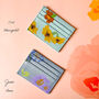 Birth Flower With Personalised Name Leather Card Holder, thumbnail 7 of 12