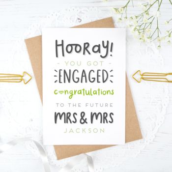 Personalised Mrs And Mrs Engagement Card, 5 of 10