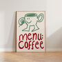 Menu Coffee Doodle Kitchen Wall Art Print, thumbnail 6 of 10