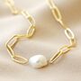 Gold Plated Cable Chain And Pearl Necklace, thumbnail 2 of 4