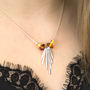 Sterling Silver Art Deco Amber Necklace, thumbnail 2 of 4