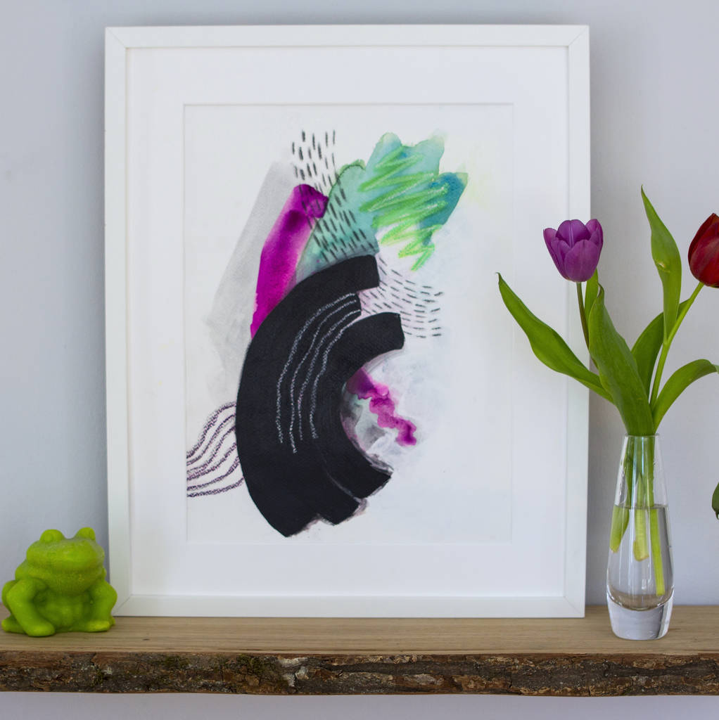 'Wild' Abstract Purple And Green Interior Art Print By House of Nor