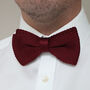 Men's Knitted Bow Tie In Wine Red | Perfect Wedding Neck Tie For Groomsmen | Gents Woven Tie, thumbnail 1 of 12