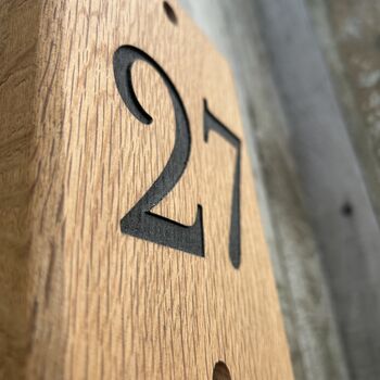 House Number Plaque, Chunky Solid Oak, 4 of 8