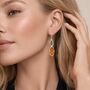Sterling Silver Mixed Baltic Amber Drop Earrings – 50mm X 10mm, thumbnail 2 of 3