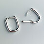 Sterling Silver Rectangle Hoop Earrings, thumbnail 2 of 7