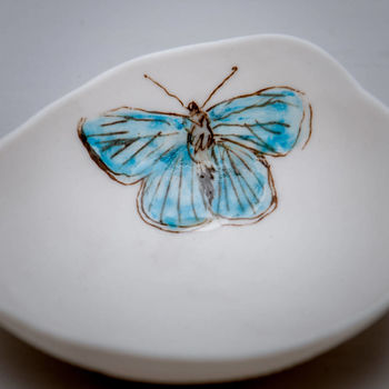 Butterfly Illustrated Porcelain Storage Bowl, 3 of 6