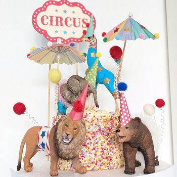 Personalised Party Animal Circus Cake Topper Set, 8 of 8
