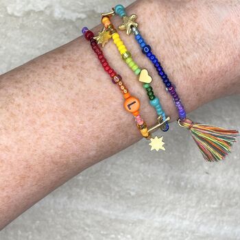 Over The Rainbow Handmade Beaded Bracelet, 2 of 9