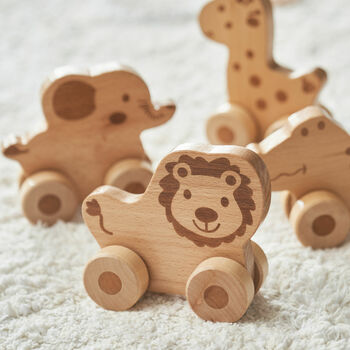 Set Of Four Push Along Wooden Toy Animals, 2 of 8