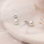 Sterling Silver Crystal Pearl Mother Of The Groom Earrings, thumbnail 3 of 3