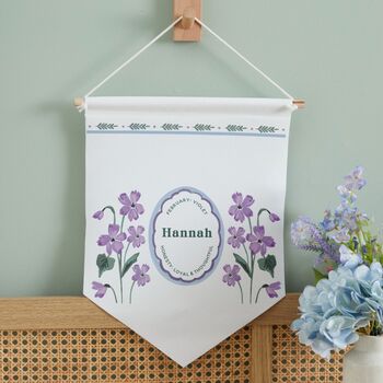 Personalised Birth Flower Personalised Wall Hanging, 6 of 12