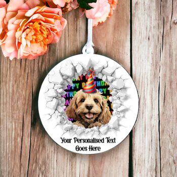 Personalised Cockapoo Birthday Break Through Dog, 6 of 8