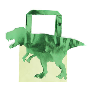 Green Foiled Dinosaur Party Bags, 2 of 3