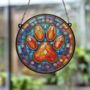 A Paw Print Stained Glass Effect Suncatcher, thumbnail 4 of 5