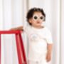 My First Holiday Embroidered Personalised Holiday T Shirt And Shorts Travel Set, thumbnail 2 of 8