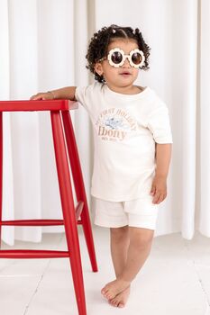 My First Holiday Embroidered Personalised Holiday T Shirt And Shorts Travel Set, 2 of 8