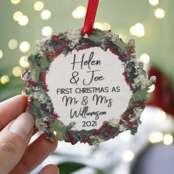 First Married Christmas Christmas Tree Decoration, 4 of 5