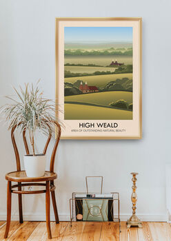 High Weald Aonb Travel Poster Art Print, 5 of 8