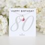 80th Birthday Gift For Women Birthstone And Initial Necklace, thumbnail 1 of 10