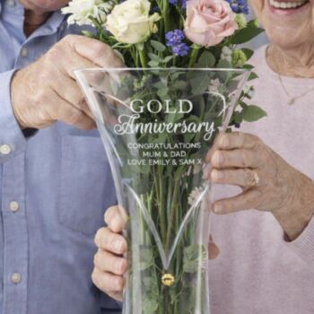 Personalised Anniversary Hand Blown Diamante Heart Vase, 4 of 5