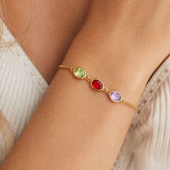 Personalised Create Your Own Family Oval Birthstones Bracelet, 6 of 12