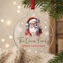 Personalised Heart Traditional Santa Acrylic Bauble Hanging Decoration, thumbnail 1 of 4