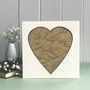 Silver / Gold Wedding Heart Shaped Map Print On Wood, thumbnail 5 of 10