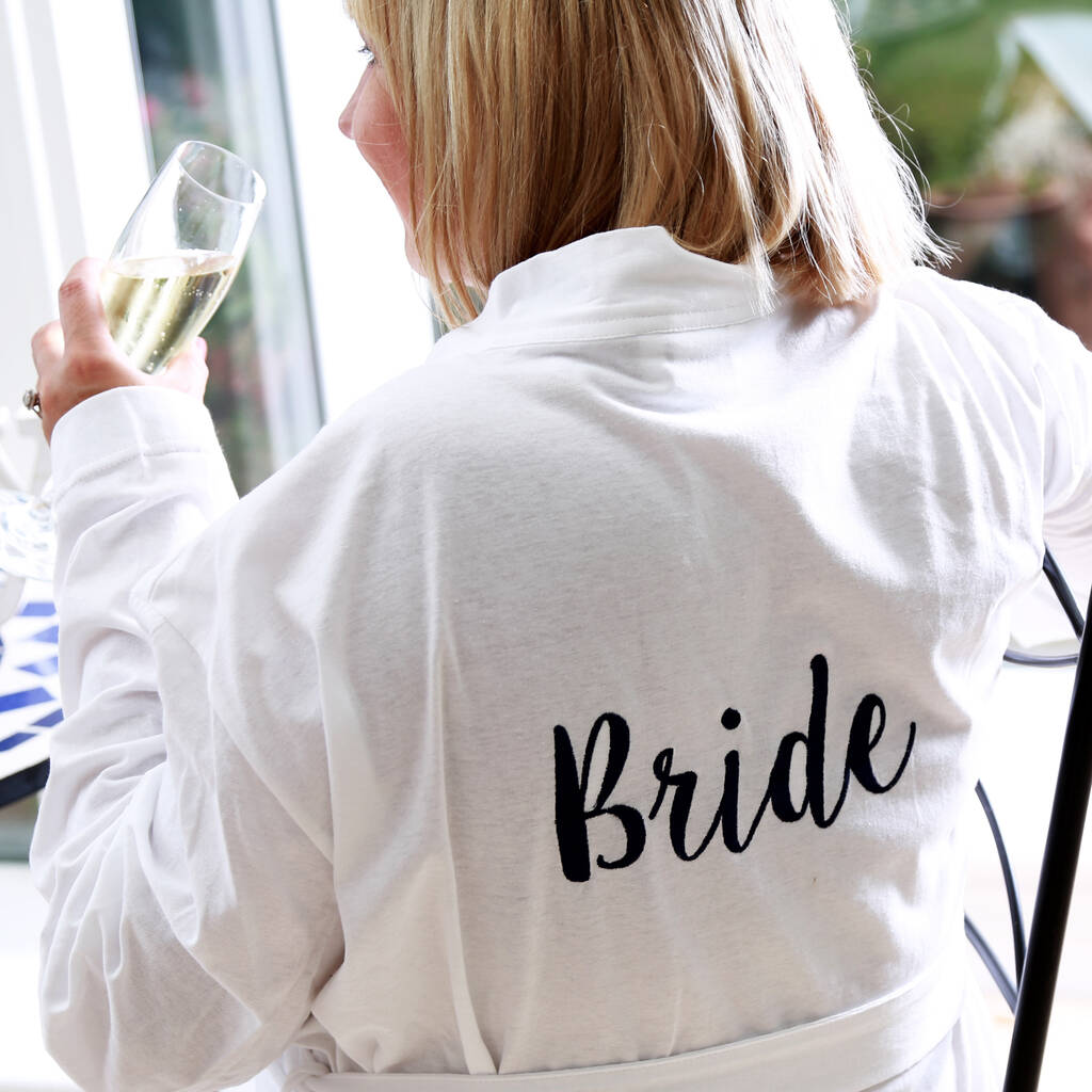 Personalised Bridal Party Jersey Dressing Gown By Duncan Stewart