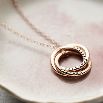 Personalised Rose Gold Russian Ring Necklace, 2 of 7
