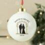 Personalised Ceramic Couple Silhouette Bauble, thumbnail 1 of 7