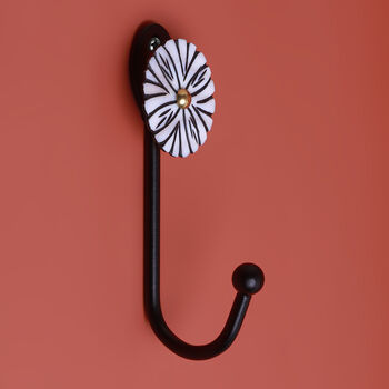 G Decor Handpainted White Pearl Bloom Coat Hook, 2 of 4