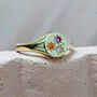 Starburst Jewelled Adjustable Signet Ring, thumbnail 4 of 11