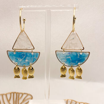 Sailing Boat, Resin And Clay Statement Earrings, 6 of 11