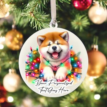 Personalised Akita In Christmas Lights, 10 of 10