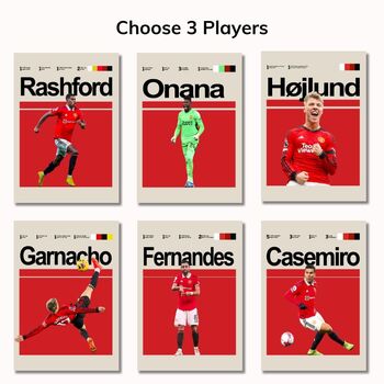 Set Of Three Manchester Football Player Posters, 6 of 6
