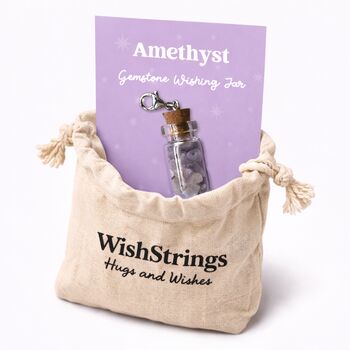 Amethyst Gemstone Wishing Jar Serenity Gift, 2 of 3