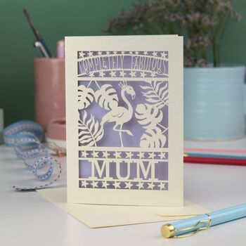 Completely Fabulous Flamingo Papercut Card, 4 of 11