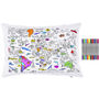 World Map Pillowcase Kit + 10 Pens, Colour In And Learn, thumbnail 6 of 8
