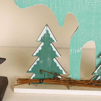 Scandi Moose Wooden Christmas Home Decoration, 7 of 8