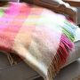 Multi Coloured Check Wool Throw, thumbnail 4 of 4