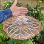 Copper Lily Pad Sculpture With White Flower, thumbnail 5 of 6
