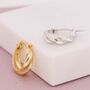 Sterling Silver Croissant Hoop Earrings, thumbnail 5 of 12
