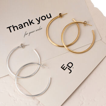 Slim Silver Or Gold Large Lynsey Hoops, 3 of 9