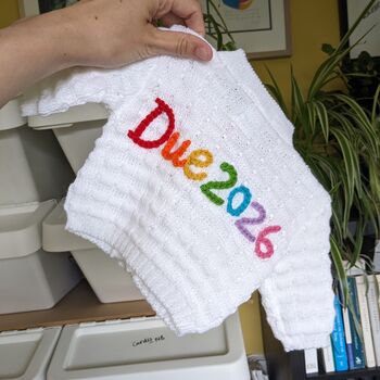 Hand Embroidered Rainbow Baby Cardigan, 8 of 10