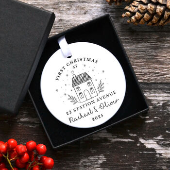 Personalised New Home First Christmas Bauble, 2 of 3