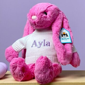 Personalised Jellycat Bashful Bunny In Bright Colours, 3 of 8