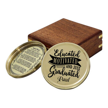 Personalised Three Inch Brass 100 Year Calendar Compass, 3 of 11