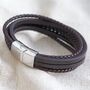 Men's Layered Vegan Leather Straps Bracelet, thumbnail 6 of 9