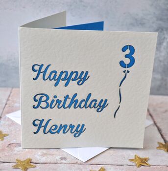 Personalised Laser Cut Birthday Balloon Card, 2 of 3